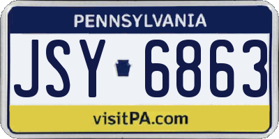 PA license plate JSY6863