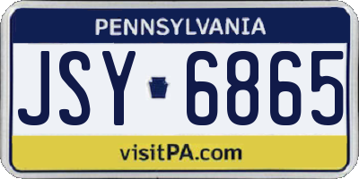 PA license plate JSY6865