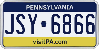 PA license plate JSY6866