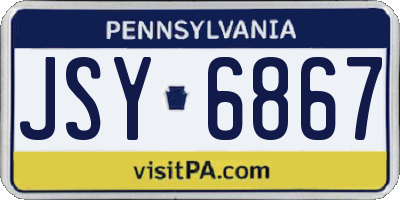 PA license plate JSY6867