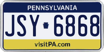 PA license plate JSY6868