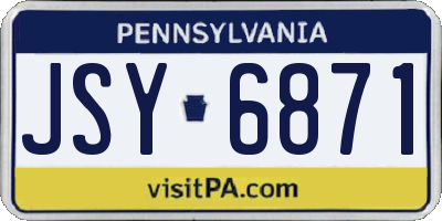 PA license plate JSY6871