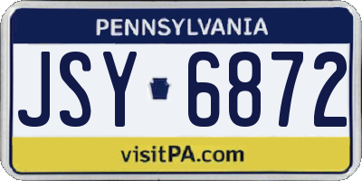 PA license plate JSY6872