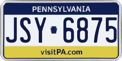 PA license plate JSY6875