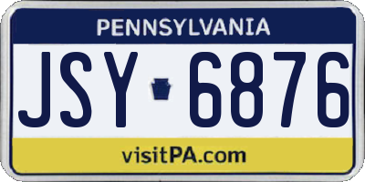 PA license plate JSY6876