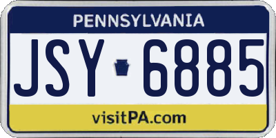 PA license plate JSY6885