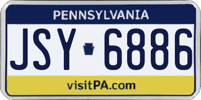 PA license plate JSY6886