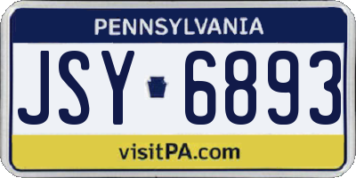 PA license plate JSY6893