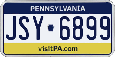 PA license plate JSY6899
