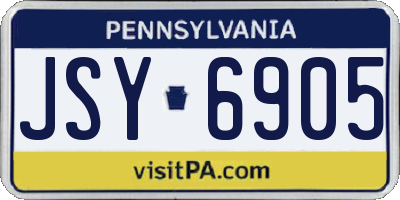 PA license plate JSY6905