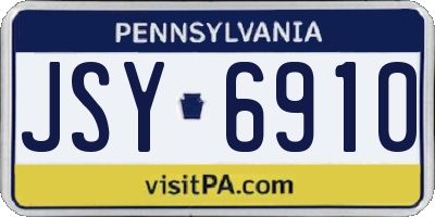 PA license plate JSY6910