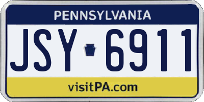PA license plate JSY6911