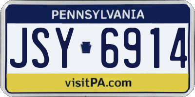 PA license plate JSY6914