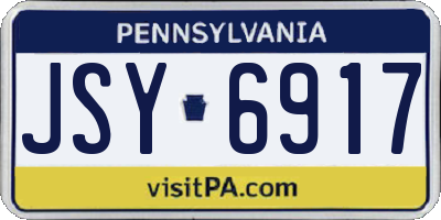 PA license plate JSY6917