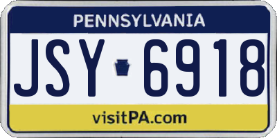 PA license plate JSY6918