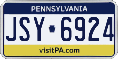 PA license plate JSY6924