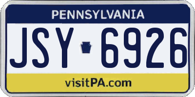 PA license plate JSY6926