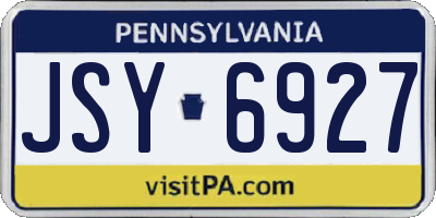 PA license plate JSY6927