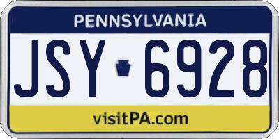 PA license plate JSY6928