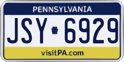 PA license plate JSY6929