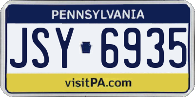PA license plate JSY6935