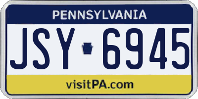 PA license plate JSY6945