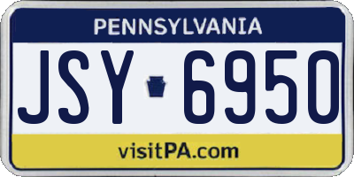 PA license plate JSY6950