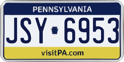 PA license plate JSY6953