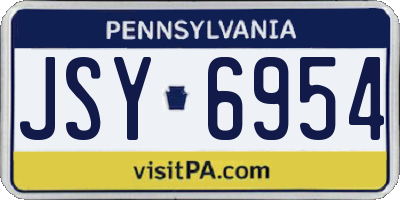 PA license plate JSY6954