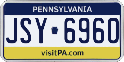 PA license plate JSY6960