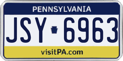 PA license plate JSY6963