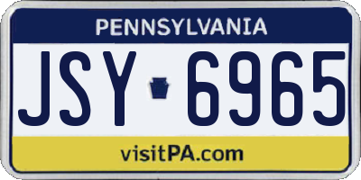 PA license plate JSY6965