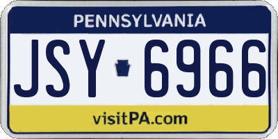 PA license plate JSY6966
