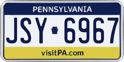 PA license plate JSY6967