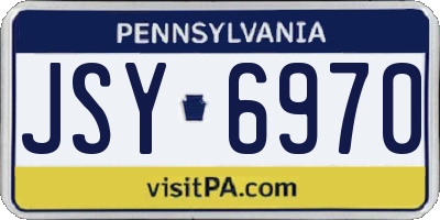 PA license plate JSY6970