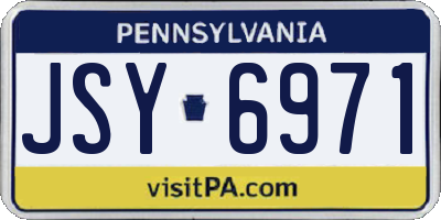 PA license plate JSY6971