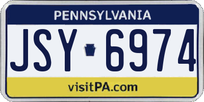 PA license plate JSY6974