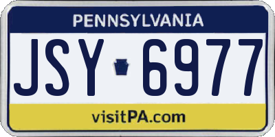 PA license plate JSY6977