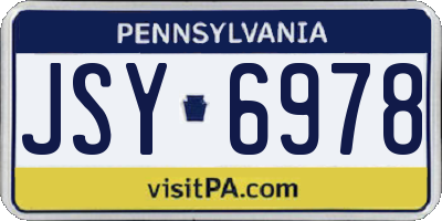 PA license plate JSY6978