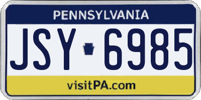 PA license plate JSY6985