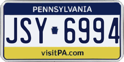 PA license plate JSY6994