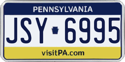 PA license plate JSY6995