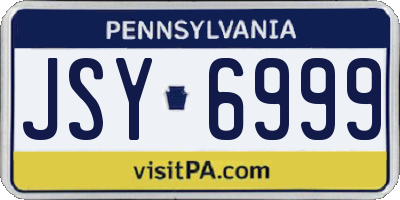 PA license plate JSY6999