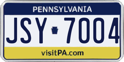 PA license plate JSY7004