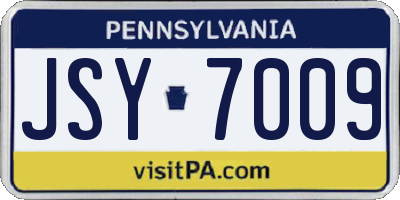 PA license plate JSY7009