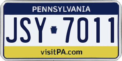 PA license plate JSY7011