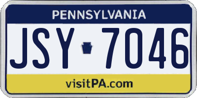 PA license plate JSY7046