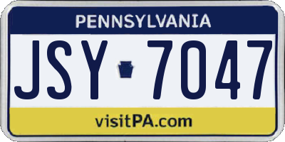 PA license plate JSY7047