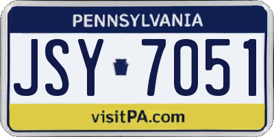 PA license plate JSY7051
