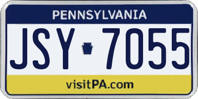PA license plate JSY7055
